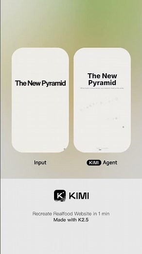 Kimi K2.5 Agent turns what you see into a fully working site 👀