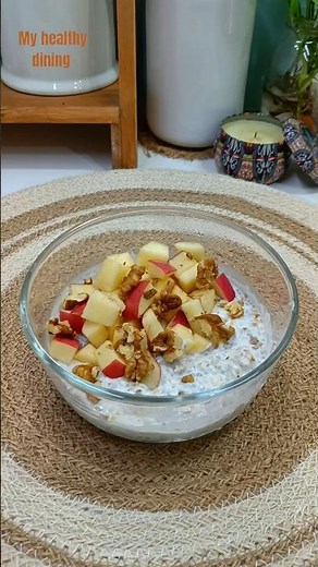 Healthy & creamy overnight oats chia seeds breakfast idea #shorts