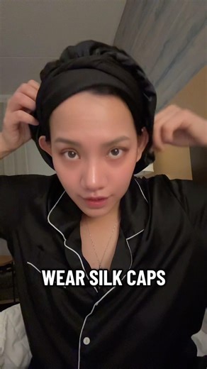 Silk caps in your #nightroutine is important!