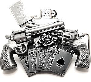 Spinning Revolvers Lighter Belt Buckle with Lighter