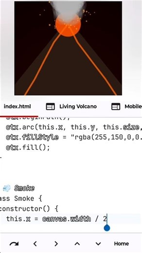 Creating a simple volcano using html ,css and javascript #programming #coding #html #viral