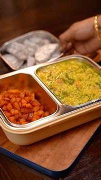 Comforting Spinach Dal Rice & Potato Fry Lunchbox Recipe 🥔💚