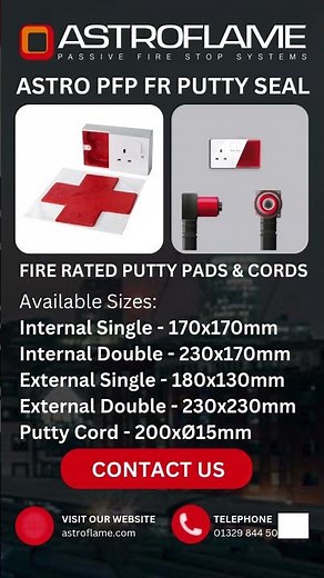 Astro PFP FR Putty Pads - Fire & Acoustic Putty Pads for Sockets