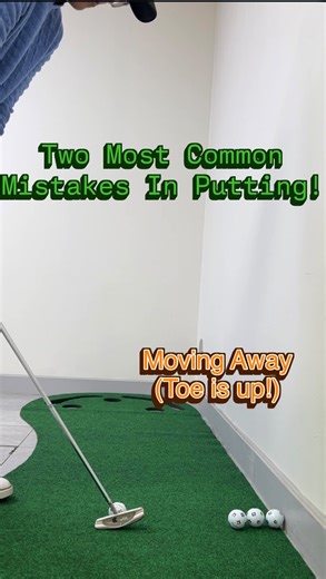 Sang Hong on Instagram: "2 Setup Mistakes killing your putting 💀⛳️ Are you pushing or pulling your putts? It might just be your setup radius. Mistake #1: The “Reach” ❌ Standing too far away. ❌ Toe sticks up. 👉 Result: The ball goes LEFT. Mistake #2: The “Crowd” ❌ Standing too close. ❌ Heel comes up. 👉 Result: The ball goes RIGHT. Goal: Eyes over the ball (or slightly inside) and the putter head sitting flush on the grass. Keep it simple! Save this for your next warmup 💾 #puttingtips #golfins