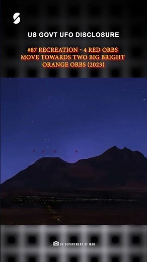 Four Strange Red Orbs move toward Two Giant Orange UFOs! #trending #shorts #ufo #uap