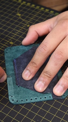 ASMR Leathercraft - scratching the surface of leather to ensure the leather cement adheres properly!