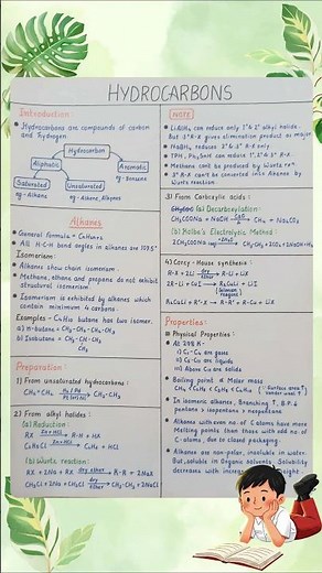 Hydrocarbons Class 11 Short Notes | Alpha Notes