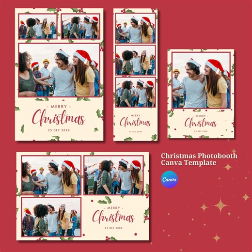 Christmas Photo Booth Canva Template – Editable Graphics, Party Holiday Frames & Props, Digital Download - Etsy
