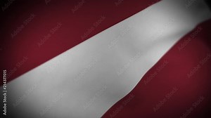 Flag of Latvia - Photo realistic close up of waving flag. Extreme depth of field. 3d Render. Stock Video