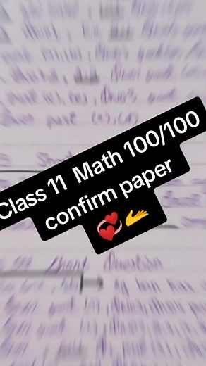 Class 11 Math 100/100 Confirm Paper Preparation