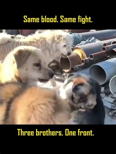 Together, they took down the evil. Charles Rocky And Sunny，three brother.#dogshorts #dog