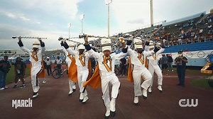 Step into the riveting world of the Marching Storm, the award-winning band at HBCU Prairie View A&M University, as its members strive to climb in the rankings, balance the demands of life and school, and carry the bold legacy of the university. Watch MARCH on Mondays at 8pm and stream next day on cwtv.com! #CWMarch https://www.cwtv.com/shows/march/ | Stage 13