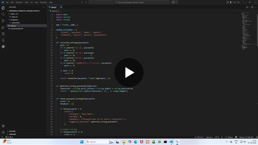I built a Password Strength Checker using Python that evaluates the strength of a password based on length, uppercase and lowercase letters, numbers, and special characters. The program analyzes the… | Lovepreet Kaur
