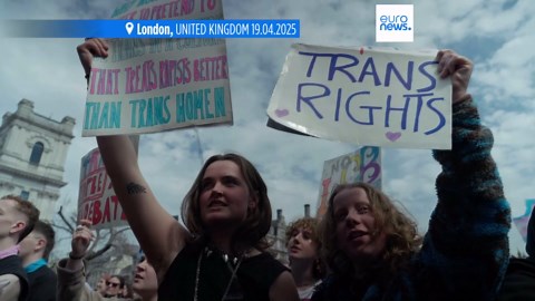 Trans activists rally in London, following UK ruling over definition of women