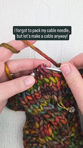 70K views · 2K reactions | I prefer to use a cable needle, but sometimes you gotta do what you gotta do. | Sarah Liz Fiber Arts | Facebook