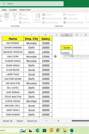 DROPDOWN LIST+SUMIF FUNCTION#excel #exceltips #viralshort #viralvideo #viralreels #viral #shortsfeed