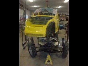 Classic VW Beetle Install Body On to Chassis, lastchanceautorestore.com