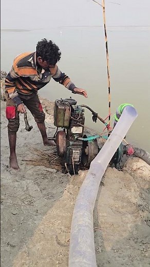 kirloskar diesel engine old water pump machine starting #dieselengine #waterpump #farming