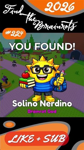 Find The Brainrots: #224 Solino Nerdino 2026 #shorts #find