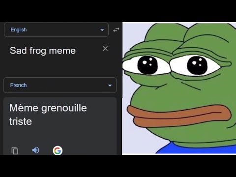 Sad frog meme In different languages meme