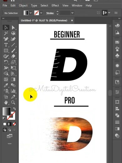 Letter Blending Effect in Adobe Illustrator | Typography Design Tutorial #reels #LetterBlendingEffect #AdobeIllustrator #TypographyDesign #IllustratorTutorial #TextEffectDesign #BlendToolIllustrator #GraphicDesignTips #CreativeTypography #LogoTextDesign #IllustratorForBeginners #DesignTutorial #TextTransformation #IllustratorBlendEffect #TypographyEffect #CreativeTextDesign #VectorDesign #AdobeDesign #LearnIllustrator #MituDigitalCreation