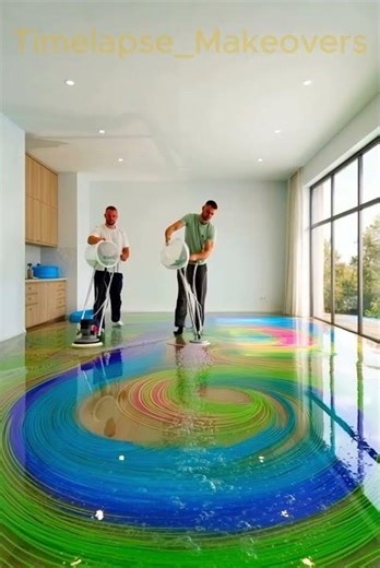 Room Floor Into a Neon Epoxy