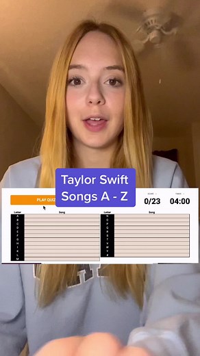 Taylor Swift Songs Challenge from A to Z
