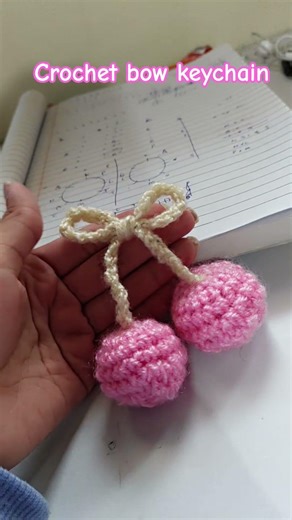 Crochet bow keychain! Comment for tutorial. #shararat #crochet #keychain