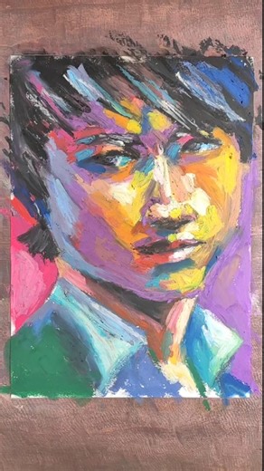 Traditional oil pastel portrait #oilpastel #howtodraw #portrait #artist #artshorts