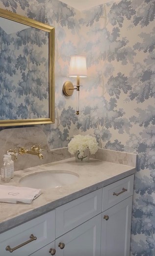 Traditional Powder Room Makeover Before and After