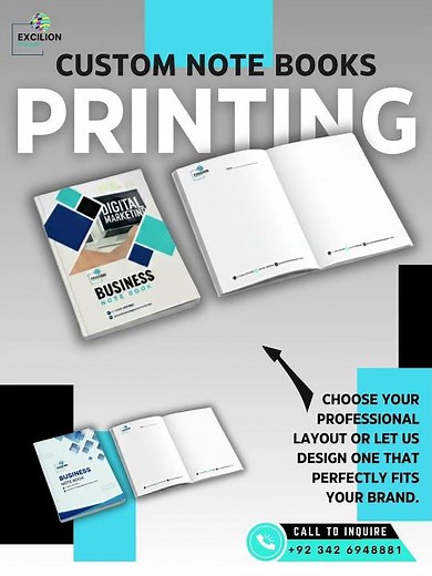 Custom Notebooks Printing | Professional Branding by Excilion Studios