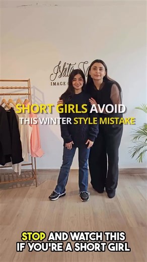 Ishita Saluja | Personal Stylist | Image Consultant on Instagram: "Short Girl Winter Style Mistake. Oversized layers + cropped or ankle-length bottoms break your height and make you look shorter. Winter layering isn’t the problem. Wrong proportions are. Fix the bottom, keep one long line, and short girls instantly look taller even in flats. Save this before winter outfits ruin your height. personal styling, image consulting, women empowerment, style transformation, confidence building, wardrobe