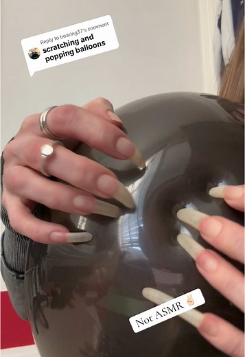 Balloon Popping Sounds with Long Natural Nails