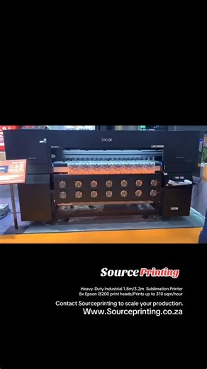 Heavy-Duty Industrial 1.8m Sublimation Printer 🚀 Fast. Reliable. Built for Scale. 🔥 High-Speed Performance • 8x Epson i3200 print heads • Prints up to 310 sqm/hour • Perfect for garment factories, print shops & large-scale production 🔥 Multi-Functional Printing • Print on cloth, labels, stickers, bills & more • Ideal for textiles, advertising & signage 🔥 Advanced Features • Automatic grade & cleaning system (minimal downtime) • Positive pressure CISS ink supply (efficient ink flow) • USB con