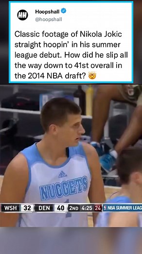 Nikola Jokic slipping to the 41st overall pick in the 2014 NBA draft might go down as the biggest steal of all-time 🤯 (Fastbreakhoops5//X) | Hoops Hall