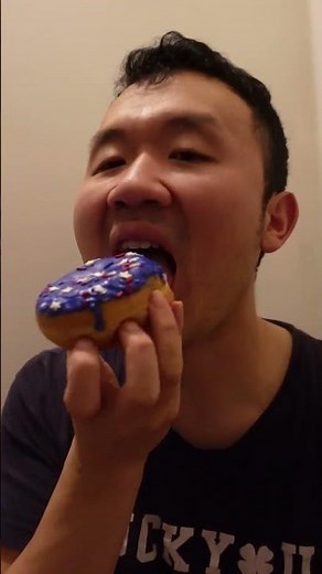 Trying Dunkin' Rocket Pop Flavor Donut