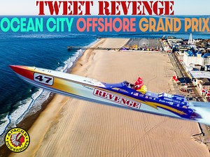 Apache 47' TWEET REVENGE - 1992 Ocean City Offshore Grand Prix Powered by triple 1100hp supercharged engines with Mercury Racing #6 outdrives and a race team featuring Randy Garcia (Driver), Larry Goldman (Throttles), and Richard Schulman (Navigator). The full race day will be premiering on our YouTube channel tomorrow Friday, October 18. Experience iconic Apaches by Mark McManus including Tweet Revenge, Apache Kid, and Predator as they battle extreme weather, heavy rain, poor visibility, and mo