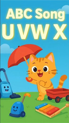 ABC Song for Kids: Letters U to X ☂️🎶 | Learn with Rusty the Kitten!