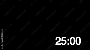 white 30 second timecode countdown PAL clock with alpha HD Stock Video