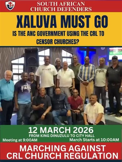 09:00AM | King Dinuzulu, KZN, Durban | 12 MARCH 2026 Calling on believers to rise with courage, remain steadfast in truth, and stand united as we prepare for the March. This is a moment for the Church to be visible, prayerful, and unwavering. Let us gather in peace, strength, and unity, reflecting Christ in both our message and our conduct. Be there. Stand firm. Let your faith be seen. #pastormukhuba #millionviews #2026 #mzansitiktok #Tiktok #christiantiktok #pastor #church #world #gospel #ubn #