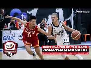 NCAA Season 98 JBB: Best Player - Jonathan Manalili (Letran vs Mapua | Final Four) (March 6, 2023)