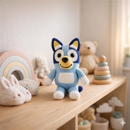 Bluey Crochet Pattern PDF | Blue Dog Amigurumi Plush Tutorial | Cute Puppy Toy DIY - Etsy