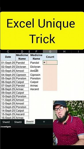 Excel Unique Trick you didn't Know before. #duet #spreadsheetmagic #stitch #microsoftexcel