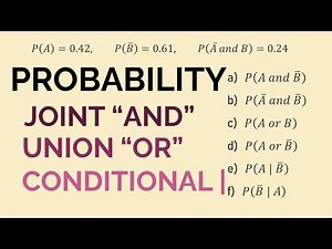 Solved -Probabilities: AND, OR, GIVEN | Joint, Conditional, Union + Complements