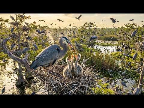 Great Blue Heron: 450 Days From Egg to Survivor | The Most Elegant Hunter of the Marsh