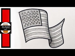 How to Draw the US FLAG (Waving)
