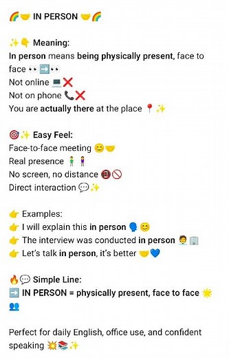 🌈🤝 IN PERSON — Face-to-Face, Real & Direct 🤝🌈