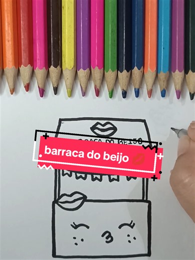 Como desenhar barraca do beijo passo a passo
