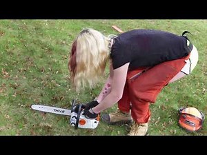 Starting a Stihl MS 193T Arborist Top Handle Chainsaw