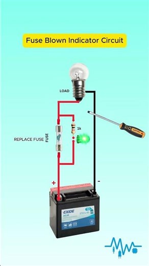 Fuse Burn Indicator Using LED #Shorts